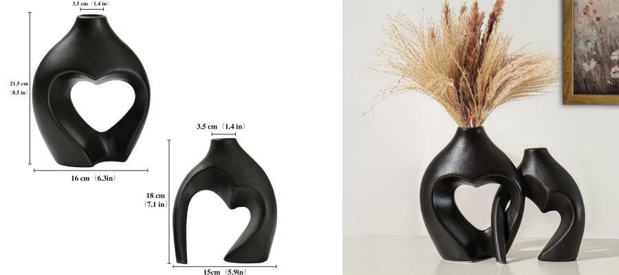 Zu sehen ist Bild 1 zum Beitrag mit dem Thema: Schwarze Keramik Vase für Moderne Wohnkultur